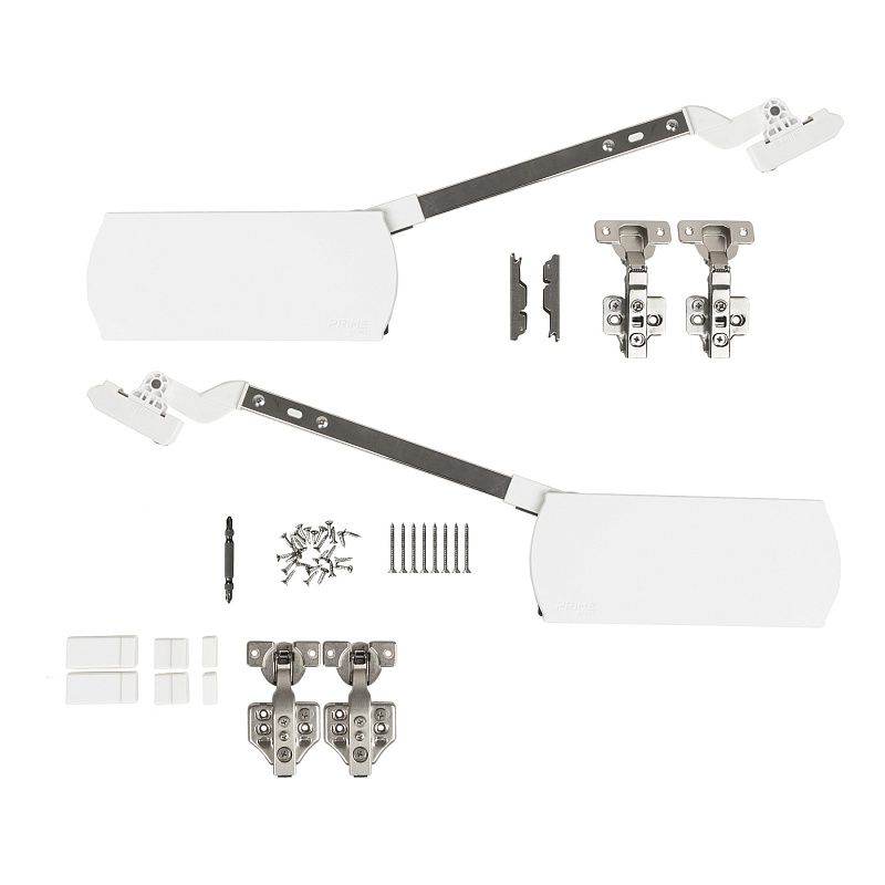 Подъемный механизм верхний LD с доводчиком на две двери ZEVS белый PRIME by AKS 114408