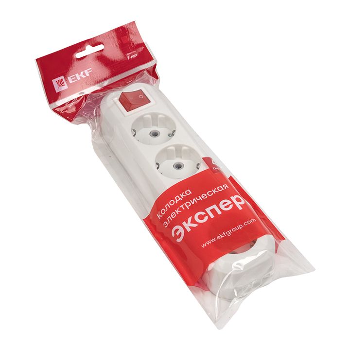 Колодка 4 гн, 16А 3,5кВт c выкл, с/з Эксперт EKF PROxima AKB16-4i