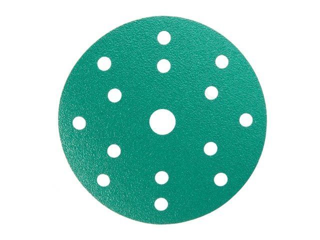 Круг шлифовальный 150 мм P150, самосцепл., 15 отв. Green Hanko dc3411501515