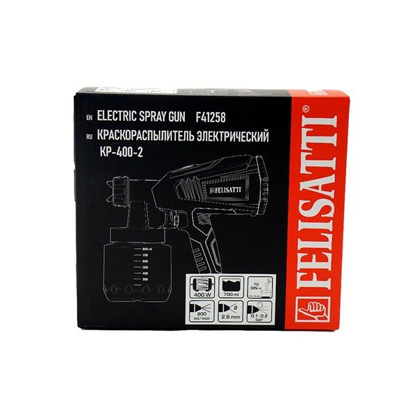 Краскораспылитель электрический 400-2, 400 Вт, 800 мл/мин, давление 0,2 Бар Felisatti FT2100 Felisatti
