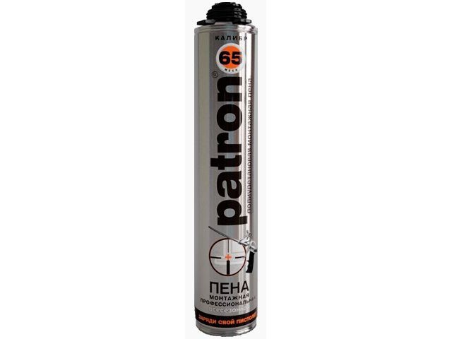 Пена монтажная профессиональная всесезонная Mega Калибр 65 815 мл., выход до 60 л PATRON 4814016005838