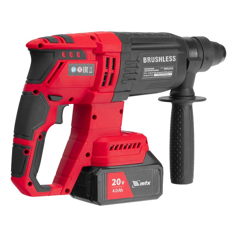 Перфоратор аккумуляторный бесщет. RHB-BL-20-26, 3 Дж, Li-Ion, 20 В MTX 26780