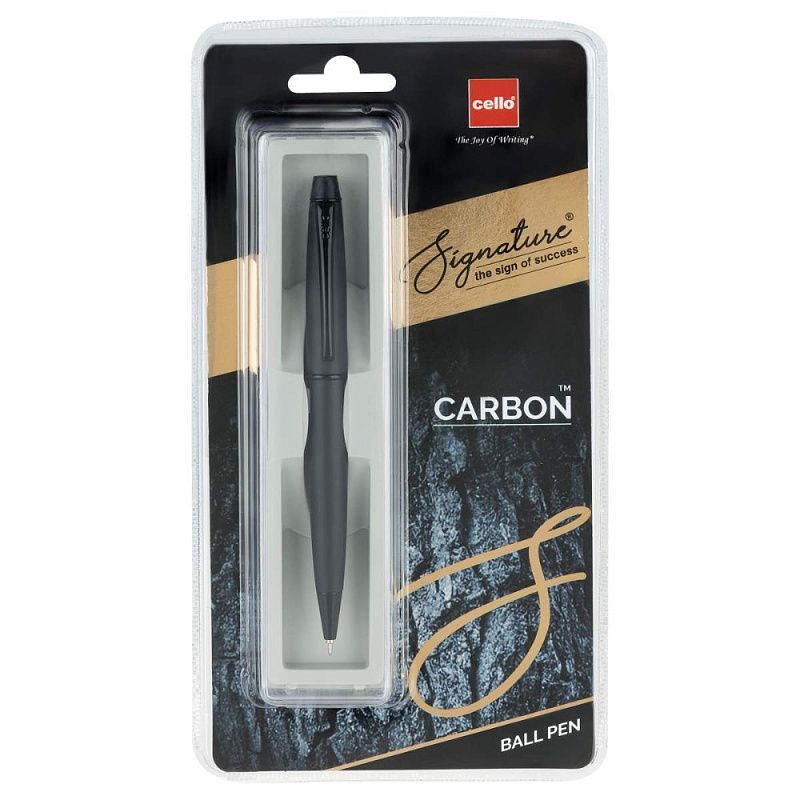 Ручка шариковая автоматическая "Carbon", 0.7 мм, черный, стерж. синий