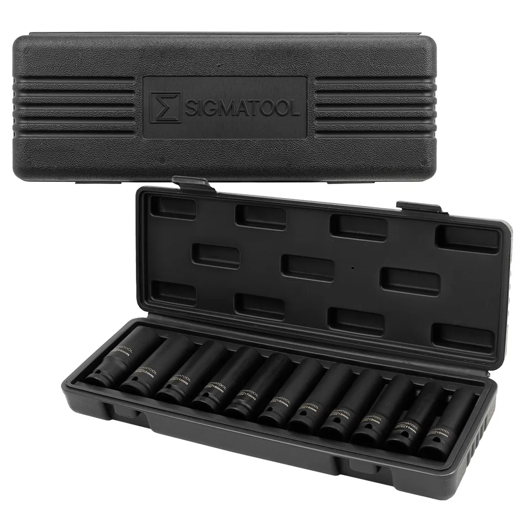Набор ударных глубоких головок 10-24 мм 1/2'' 6-гр 11 пр SIGMATOOL SIGMATOOL-4117-5MPB