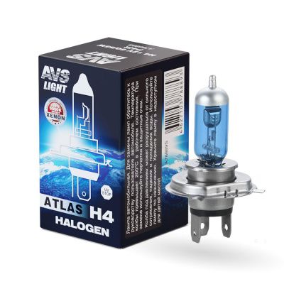 Галогенная лампа ATLAS 5000К/ H4.12V.60/55W.КОРОБКА-1шт. AVS A78889S