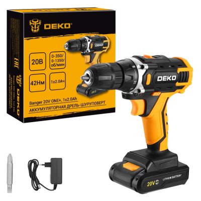 Дрель-шуруповерт аккумуляторная Banger 20V ONE + 083-1116 DEKO 083-1116