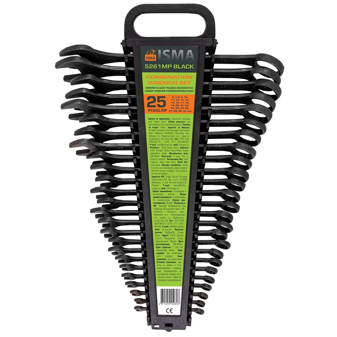 Набор ключей комбинированных 6-32 мм 25 пр ISMA ISMA-5261MP BLACK