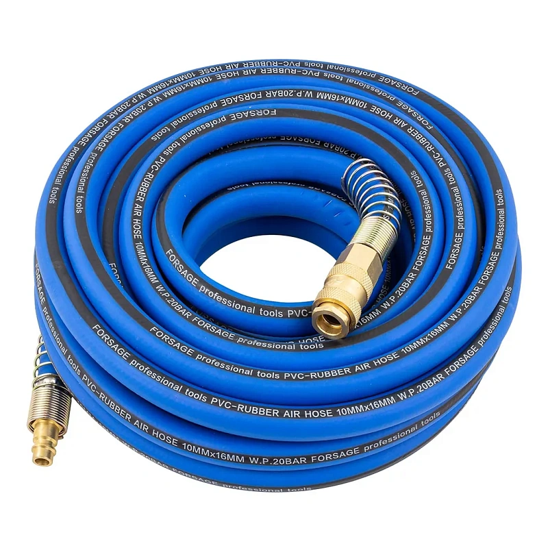 Шланг резиновый воздушный армированный с быстросъемами 10х16 мм, 10 м Forsage F-ES-1010