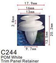 Клипса для крепления внутренней обшивки а/м Тойота пластиковая, 100 шт Forsage C0244(Toyota)