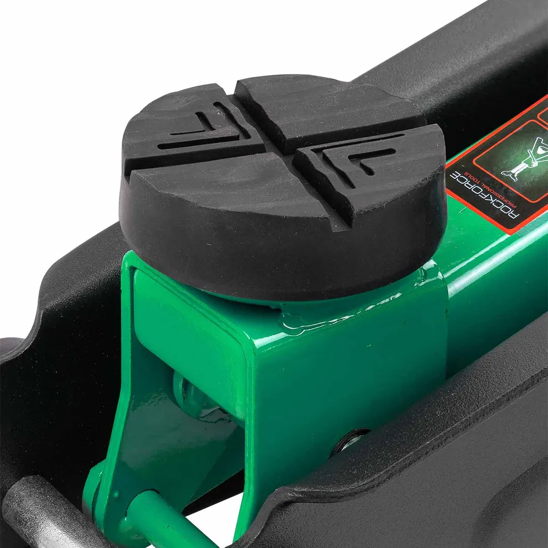 Домкрат подкатной гидравлический 2 т, 130-385 мм с резиновой накладкой RockForce RF-TH22001CB