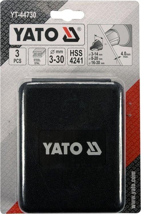 Набор сверл конусных 3-30 мм. 3 шт. Yato YT-44730