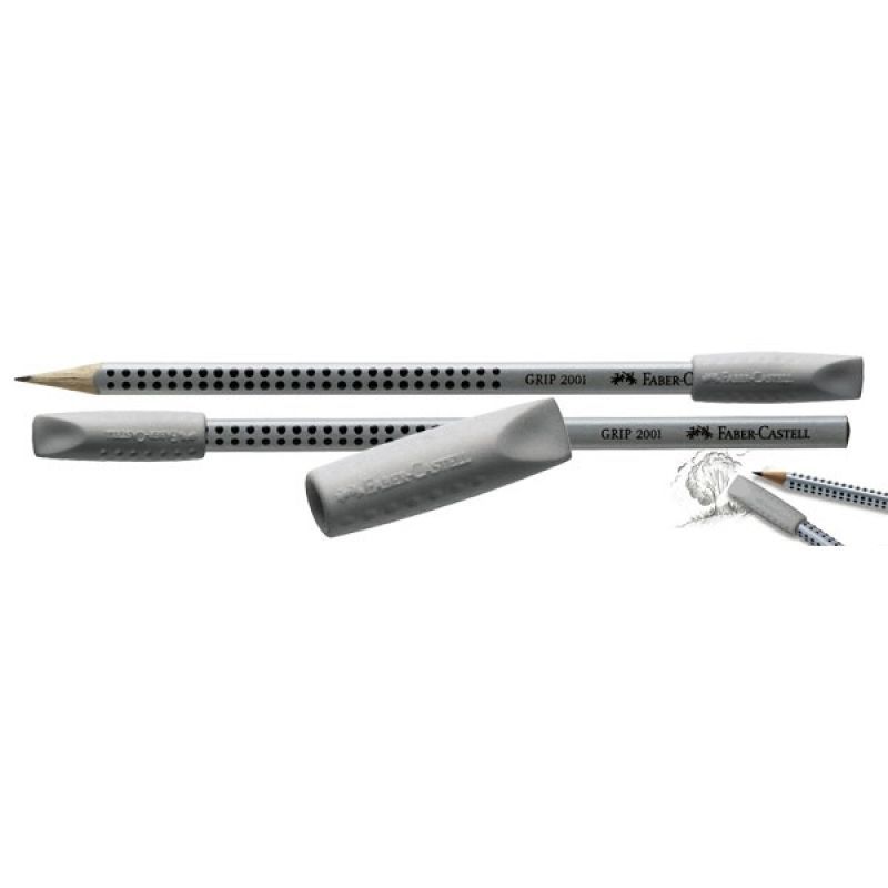 Ластик-насадка на карандаш Faber-Castell "2001", 2 шт, ассорти