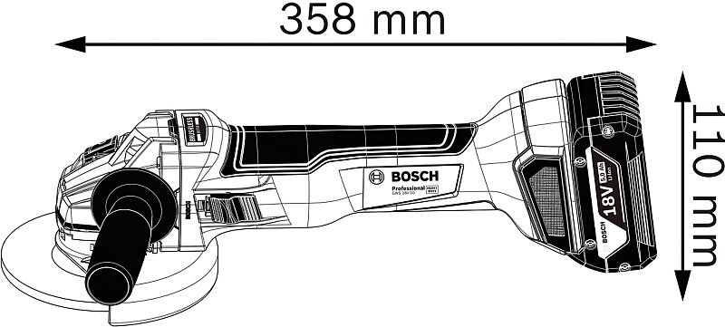 Угловая шлифмашина Bosch GWS 18V-10 Professional (0.601.9J4.002)