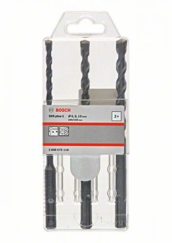 Набор сверл SDS-plus-1 6/8/10 мм (3 шт) BOSCH (2608579118)