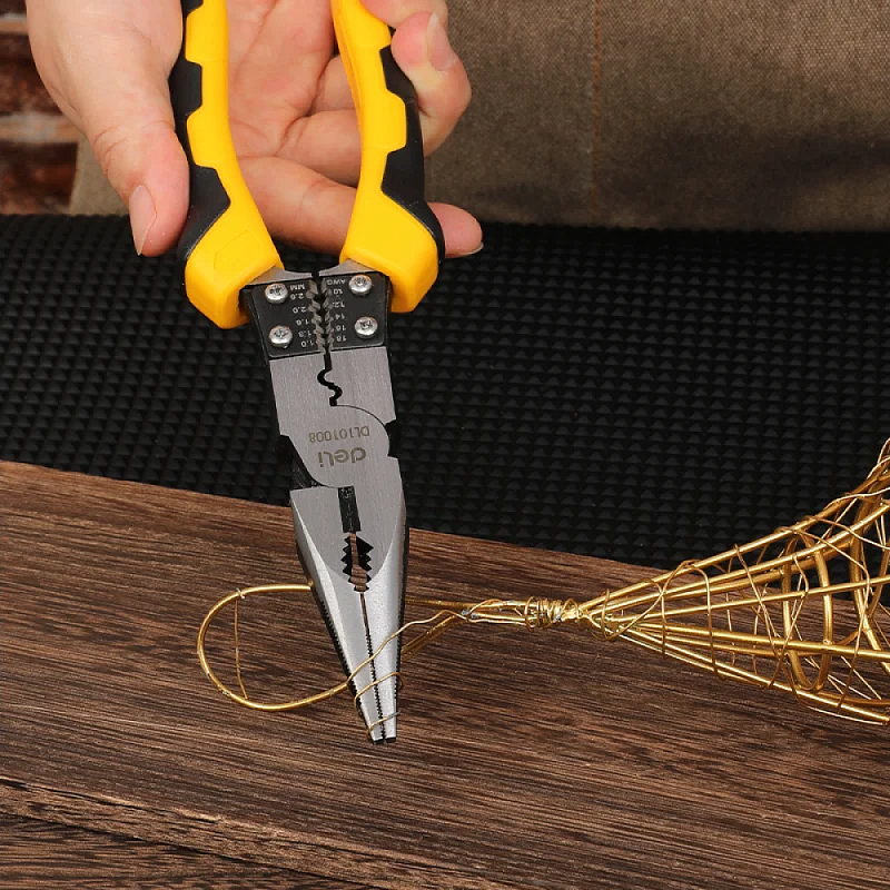 Длинногубцы Deli YS EDL101008, многофункциональные, 220 мм, комбинированные