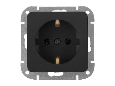 Розетка 1-ая, скрытая, с/з карбон, Astrum, Bylectrica РС16-1506 карб