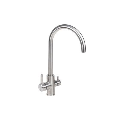 Смеситель для кухни двухрычажный, HDF-8204, сатин, AKS 117678