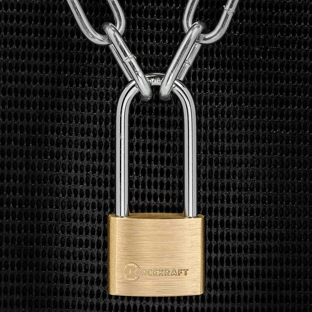 Замок навесной латунный с удлиненой дужкой 50 мм ForceKraft FK-LTY50
