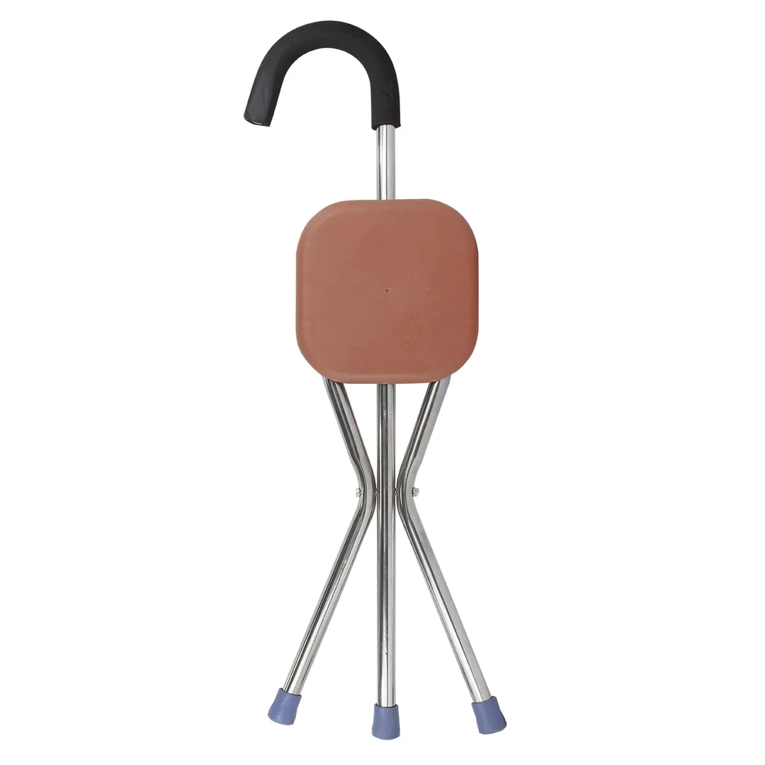 Трость-стул складная 3-х ногая, L трости-850 мм WMC TOOLS WMC-3L(коричневый)