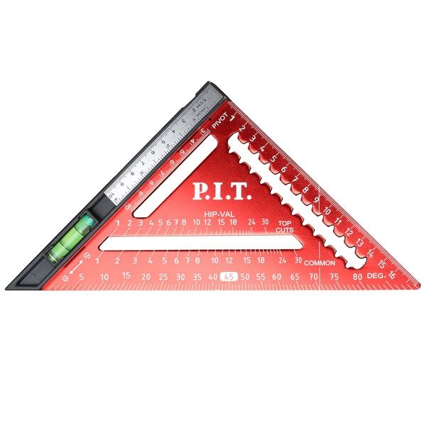 Угольник Свенсона метрический плотницкий с пузырьковым уровнем HSQR04-0180B (180 мм, магнит) PIT HSQR04-0180B