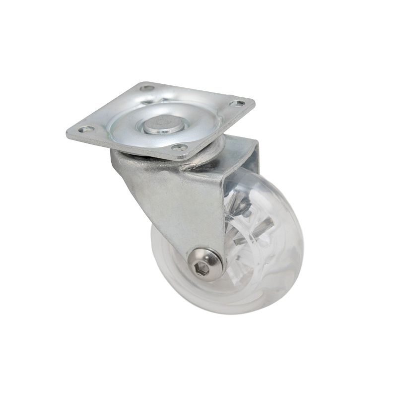 Колесо меб. CRYSTAL/1 d50 h64 с площадкой, прозрачный РП PL 104485