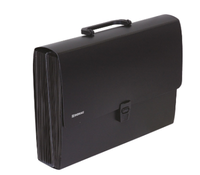 Портфель на 26 делений, пластик, 26, черный