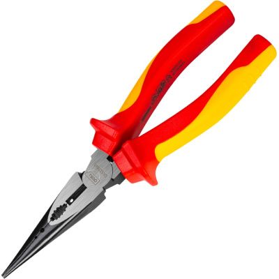 Длинногубцы диэлектрические Deli YS EDL512108, 200 мм, красный, желтый