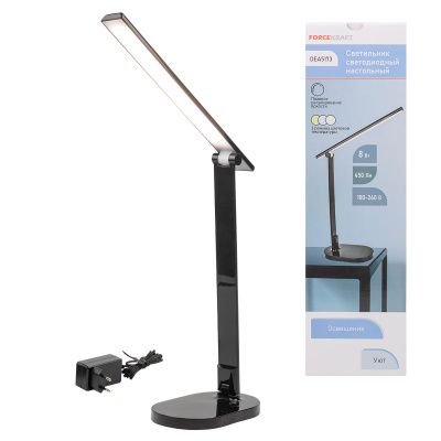 Светильник светодиодный настольный 220В, черный ForceKraft FK-DEA5173
