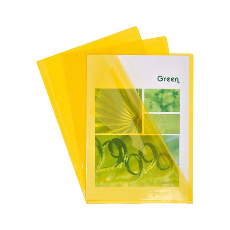 Папка-уголок "Exacompta", А4, 130 мк, ПВХ, прозрачный, желтый