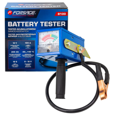 Тестер аккумуляторных батарей аналоговый 12V, 100А Forsage F-B100