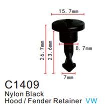 Клипса для крепления внутренней обшивки а/м Фольксваген пластиковая, 100 шт Forsage C1409(VW)