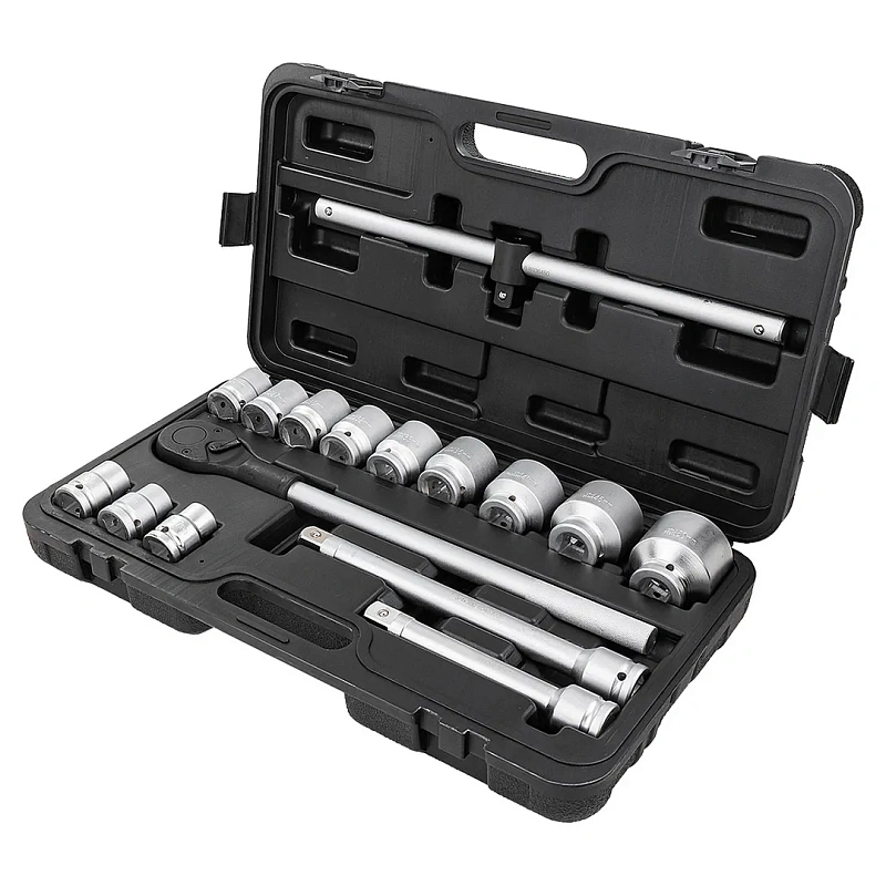 Набор головок 17-50 мм 3/4'' 12-гр, с трещоткой 16 пр ForceKraft FK-6161-9