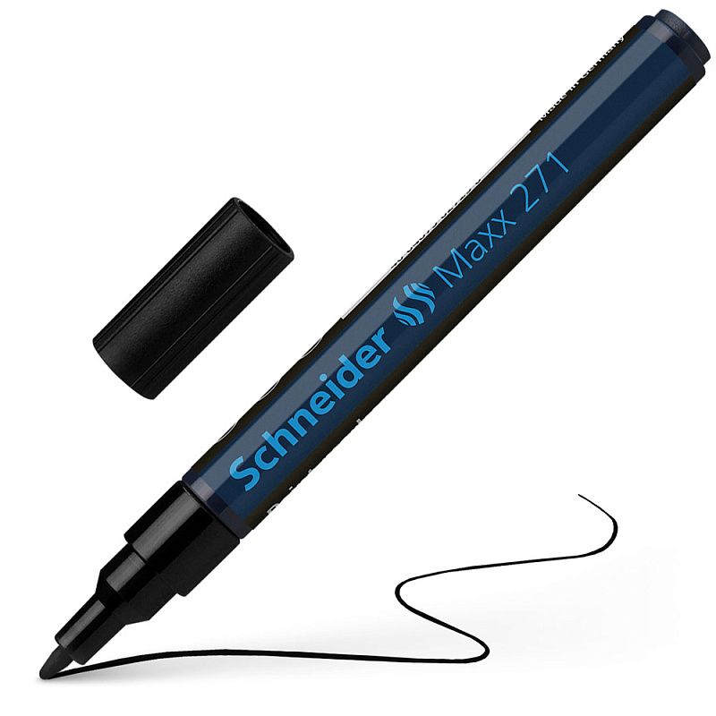 Маркер перманентный на нитрокраске "Schneider Maxx 271", черный