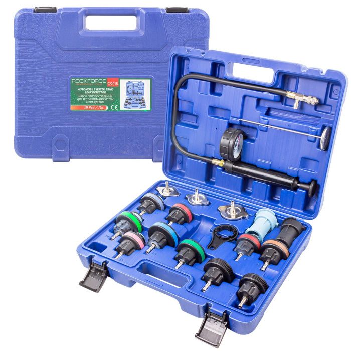 Набор приспособлений для тестирования систем охлаждения 18 пр., 0-2.5bar RockForce RF-922G1B