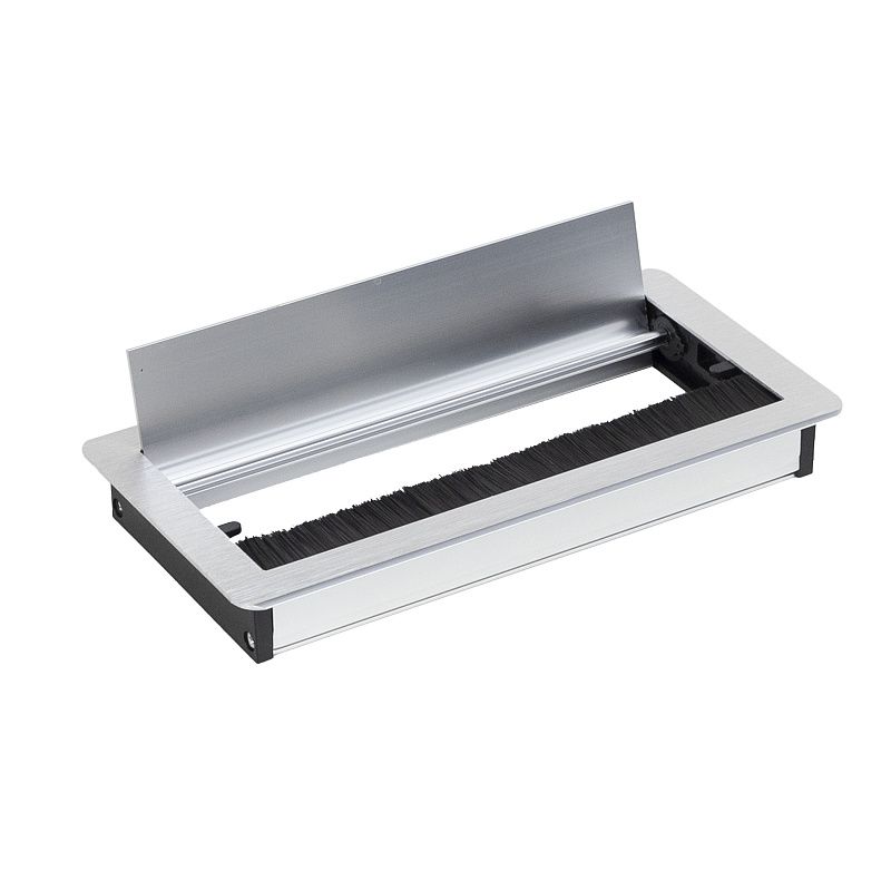 Пропуск кабельный металл 240х120мм брашированное серебро AKS 123683