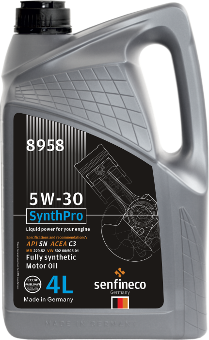 Масло моторное SynthPro 5W-30 API SN ACEA C3, бут.4 л. Senfineco 8958