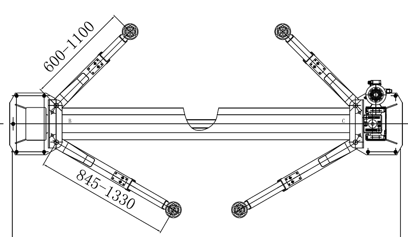 Подъемник двухстоечный электрогидравлический с асимметричными лапами г/п 4.0 т HorexHL-4.0BZ-A