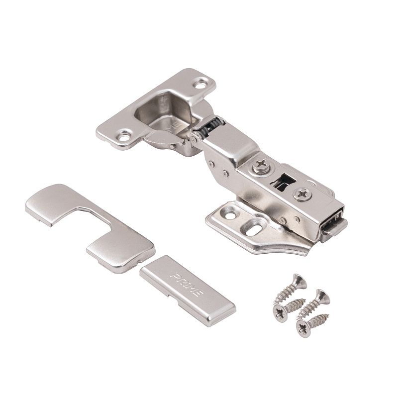 Петля полунакладная с доводчиком 48мм h2 clip-on, саморезы, заглушки, д/фасадов до 28мм, упак 2 шт., PRIME by AKS 112648