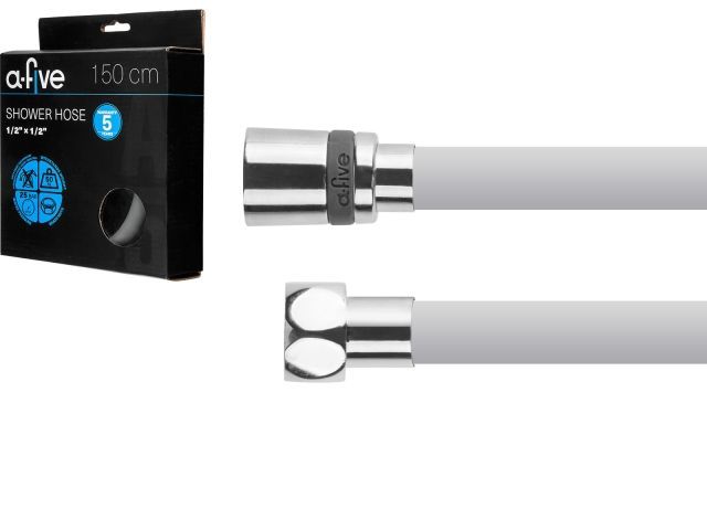 Шланг душевой, Si, 1/2" г-г 150 см, серый, A-five A5-027GR