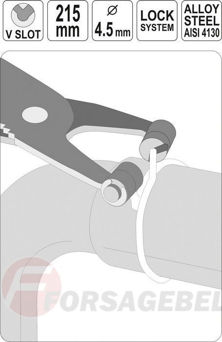 Щипцы к хомутам зажимным распорным 215 мм тип - Vslot Yato YT-0647