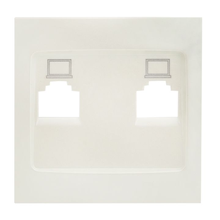 Валенсия лицевая панель розетки RJ-45 2-местная жемчуг EKF PROxima ESK02-L-035-50
