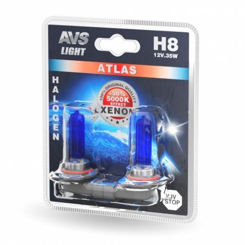 Лампа галогенная ATLAS /5000К/ H8.12V.35W (блистер, 2 шт.) AVS A78571S
