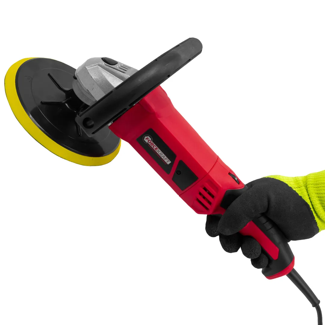 Полировальная машина электрическая, 230V, 1200W, 800-3600 об/мин, Øкруга 180 мм ForceKraft FK-PA-03060