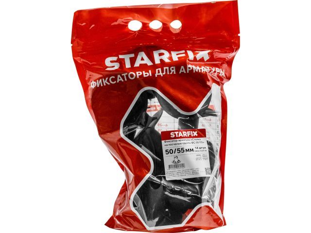 Фиксатор арматуры "Стойка на песчаные грунты ФС-50/55" 4-18, 14 шт в дой-паке Starfix SMD4-25421-14