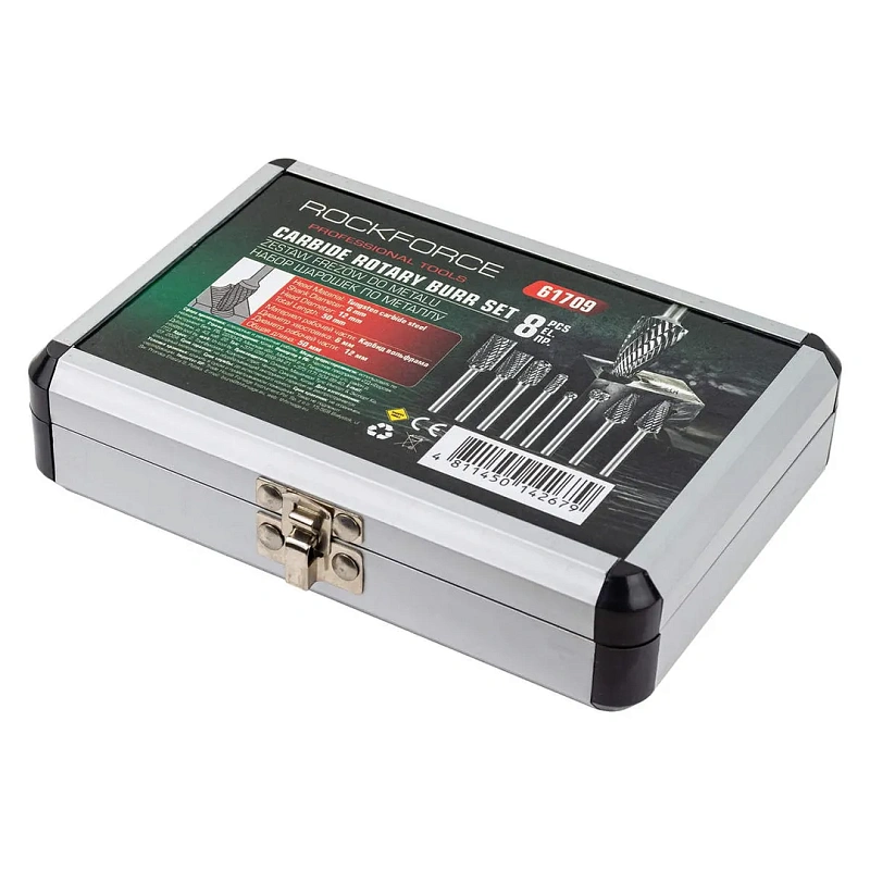 Набор шарошек металлических разнопрофильных по металлу '' PROFI'' 8 пр, Øхвостовика 6 мм RockForce RF-61709