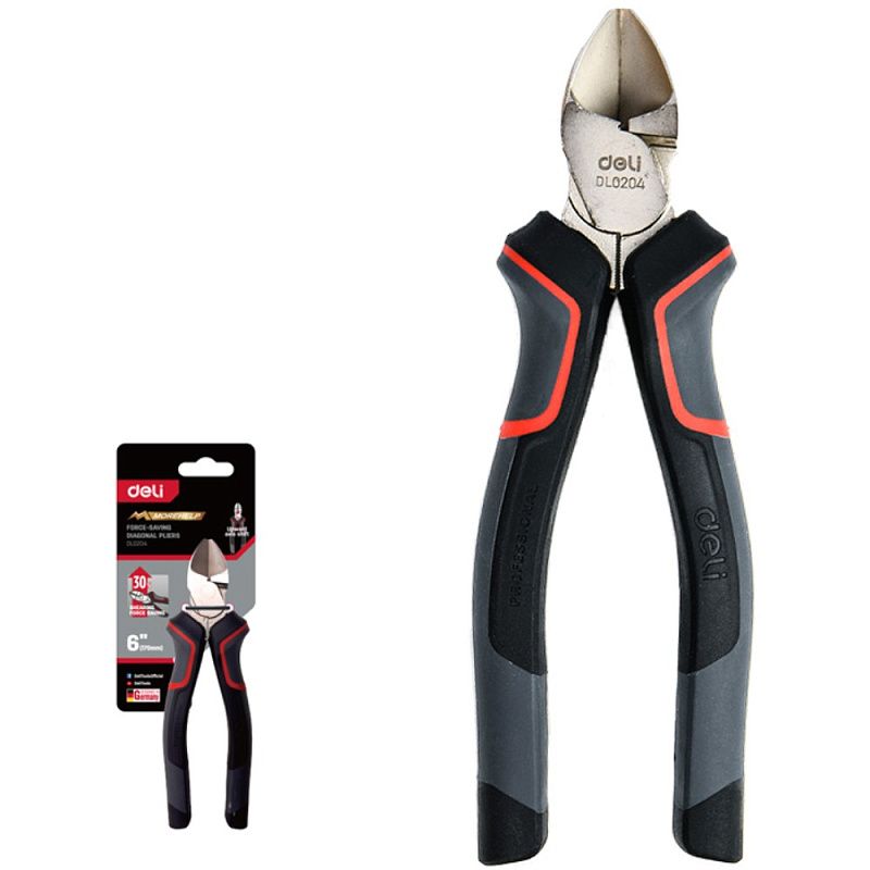 Бокорезы "Deli" 160 мм, усиленные, черный