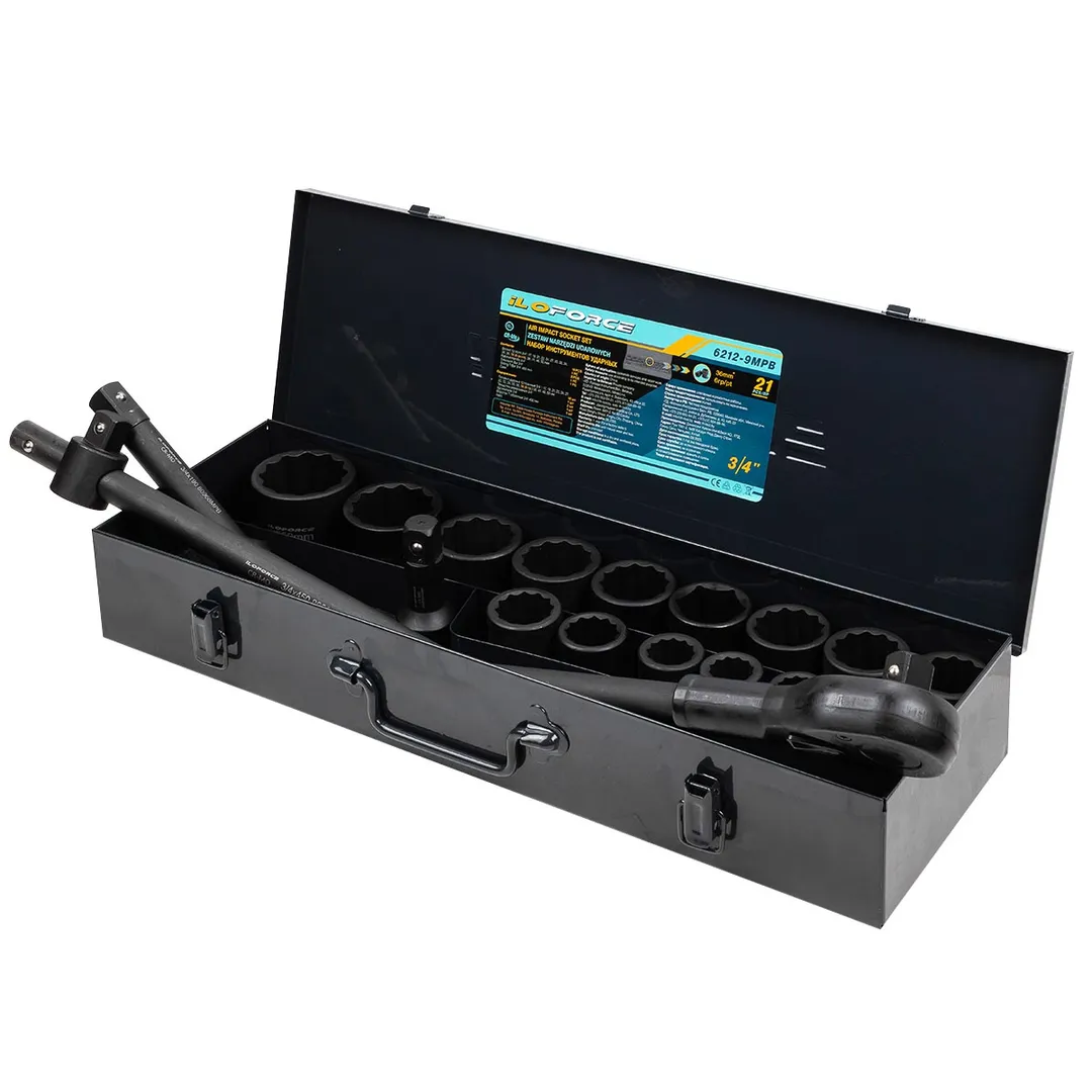 Набор инструментов ударных 21 пр, 3/4'' 12-гр. ILOforce IF-6212-9MPB