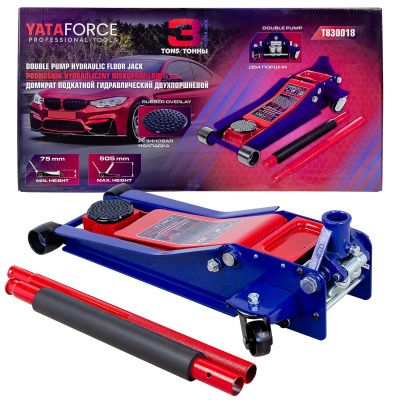 Домкрат подкатной гидравлический 3 т 75-505 мм YATAFORCE YF-T830018