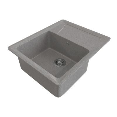 Мойка каменная, прямоугольная одночашевая, GS-3, 605*490 мм, темно-серый, врезная, Gamma Stone 114431