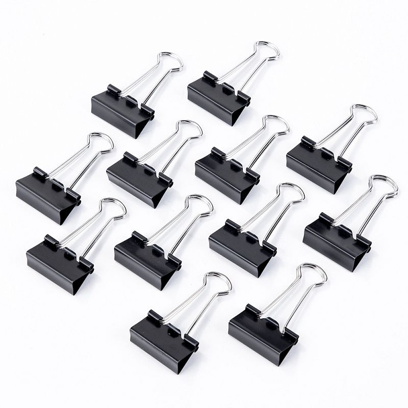 Зажим для бумаг "Deli", 25 мм, 12 штук, черный